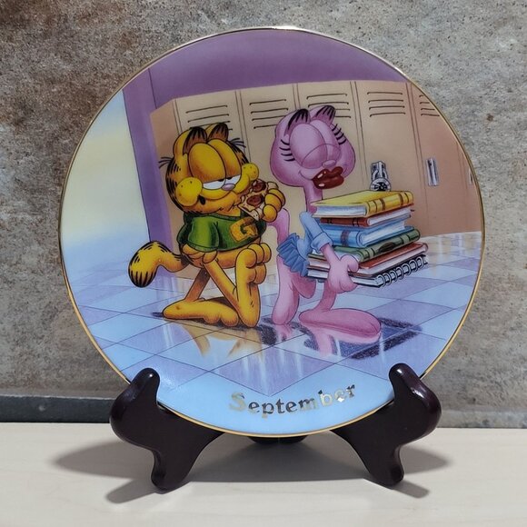 Garfield Calendar September Plate Jim Davis Plate No A 1444 Danbury Mint - Picture 14 of 14